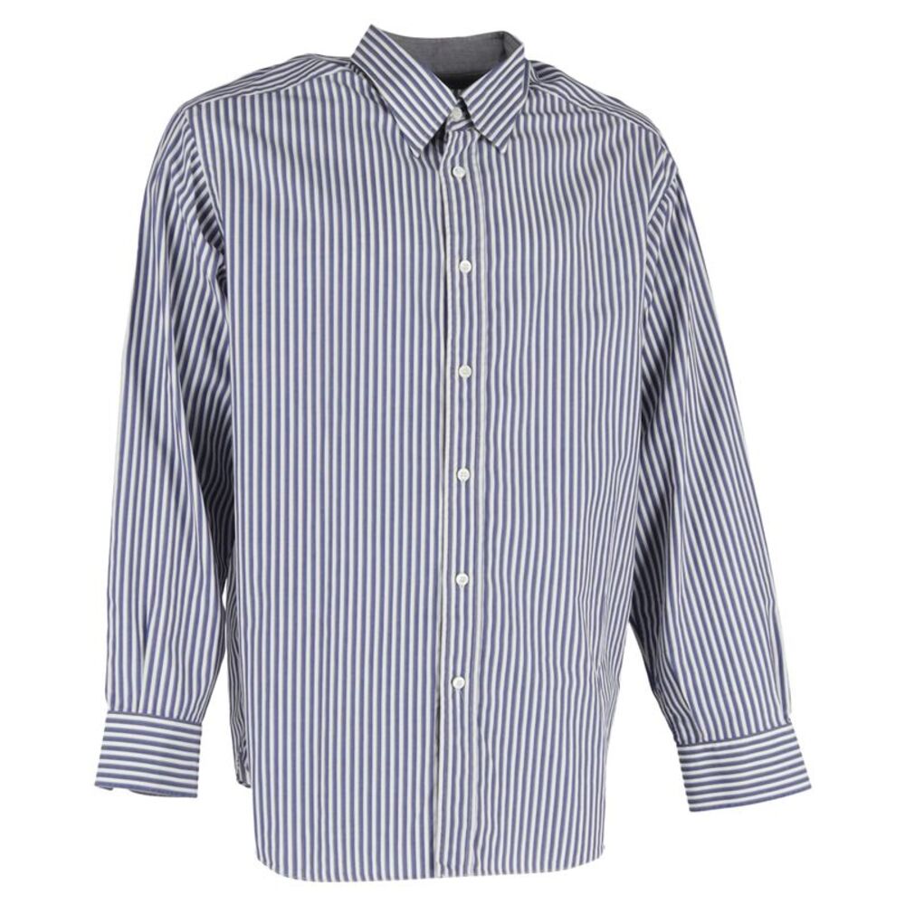 Missoni Striped Long Sleeve Shirt in Navy Blue Cotton